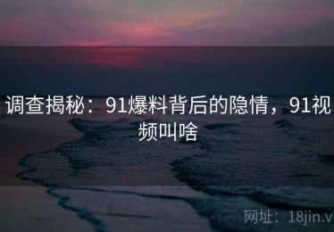 调查揭秘：91爆料背后的隐情，91视频叫啥