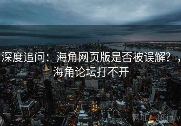 深度追问：海角网页版是否被误解？，海角论坛打不开